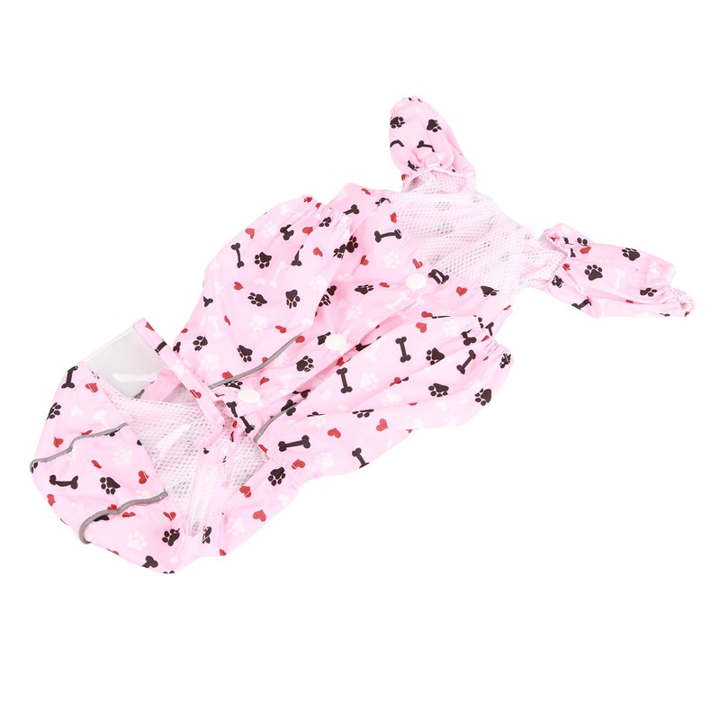 Reflective Puppy Raincoat Jacket Waterproof Breathable Cute Pattern Pet Dog