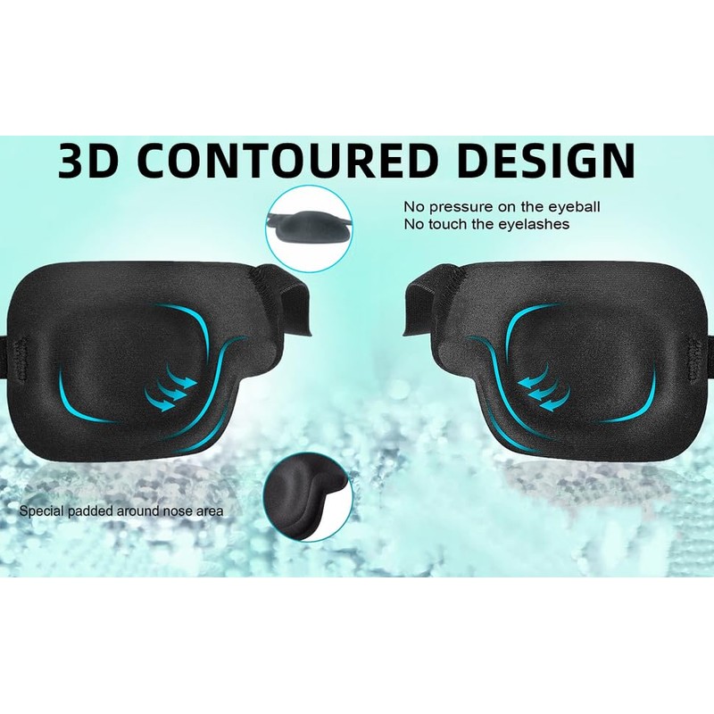 2Pcs 3D Eye Patches for Left and Right Adults Adjustable