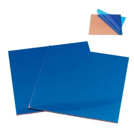 Copper Sheet, Copper Sheet 1 mm, Copper Rail, 99% Copper Plate, Copper Plates, Copper Sheet 1.0 mm Thick; (2 Pieces, 16 cm x 16 cm), Double-Sided Film