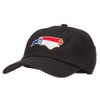 North Carolina State Flag Map Embroidered Unstructured Washed Cap -