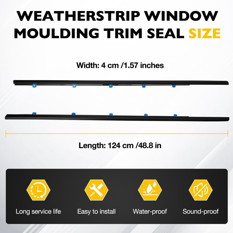 Weatherstrip Window Moulding Trim Seal Belt Kit Compatible with Honda