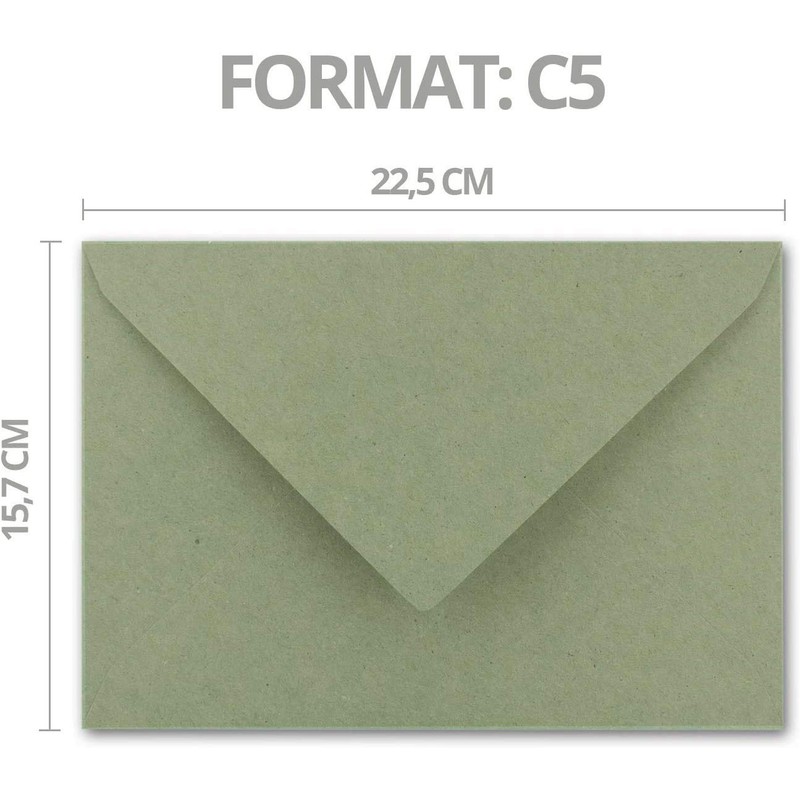 NEUSER PAPIER 15x Vintage envelopes DIN C5 kraft paper 120