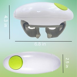 Electric Can Opener, Electric Can Opener for Weak HandsKitchen Bottle Opener for Different Sizes of JarsBottle Opener for Arthritic Hands Kitchen Gadget Gift (White)