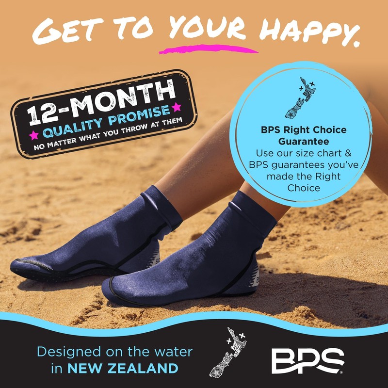 BPS 'Second Skin' Water Socks (Navy Blue - Low Cut