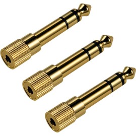 OOYES 3PCS Mini Jack to Jack Adapter, Headphone Jack Adapter, 3.5mm to 6.35mm Audio Jack, Audio Adaptor 1/8 to 1/4 Inch Plug Stereo Aux Converter For Headphones,Speakers, Home Audio Euipments