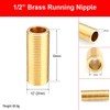 Threaded Tube 2PCS 1/2" Brass Running Nipple Long Threaded Plumbing