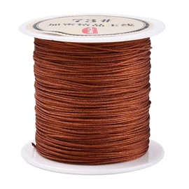 Nylon String for Bracelets, 0.6mm Nylon Cord Nylon Beading Thread 43 Yards Friendship Bracelet String Chinese Knotting Cord for Kumihimo Necklaces Tassels Jewelry Crafts (Chocolate)