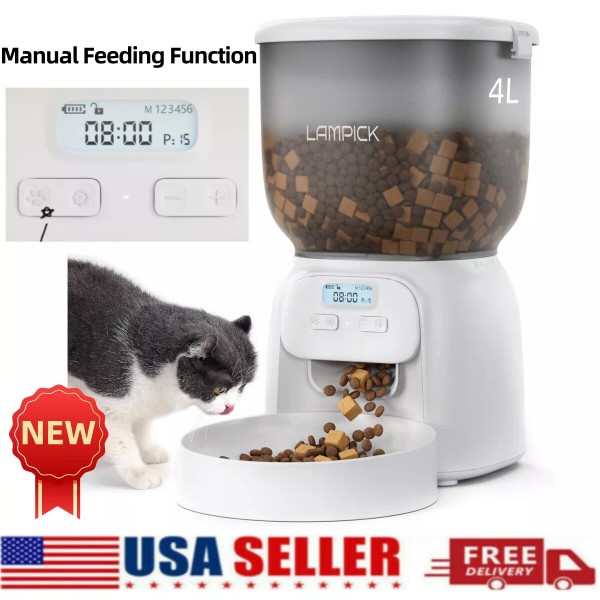 LAMPICK Cat Dog Auto Feeder Pet Food Automatic Feeding Dry