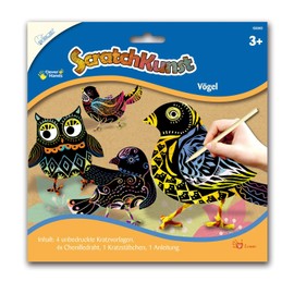 Mammut Spiel & Geschenk Art Birds, with 4 Scratch Pads, Multicoloured, 19 x 14cm, 17,8x12,5cm, 16,9 x 15,1cm, 15,7x12,2cm