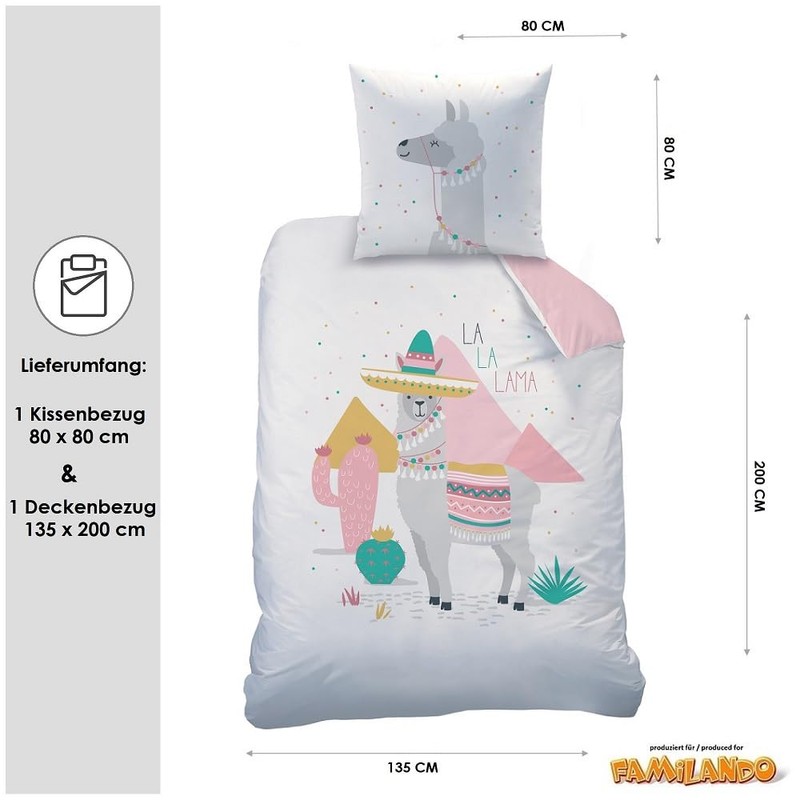 CTI reversible bed linen set Lama Queen, 135 x 200