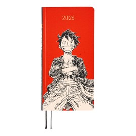 Nihon Notebook, 2026 Weeks, English Edition, One Piece Magazine, Luffy Straw Straw, Red, Starting From January, Weekly Notebook, Weekly Left, Slim and Long