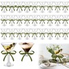 Rtteri 36 Pcs Sage Green Plastic Martini Glasses with Ribbon