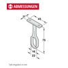 Gedotec Cupboard Rail Bearing Centre Support Bracket for Clothes Rail
