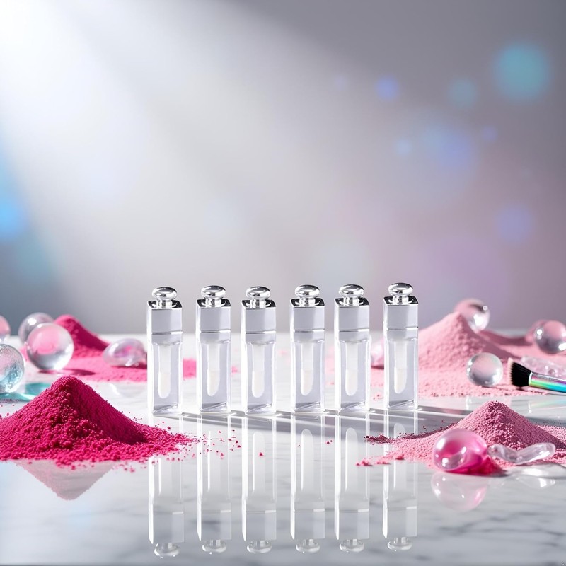 6 contenitori vuoti da 3 ml per lucidalabbra, trasparenti, ricaricabili,