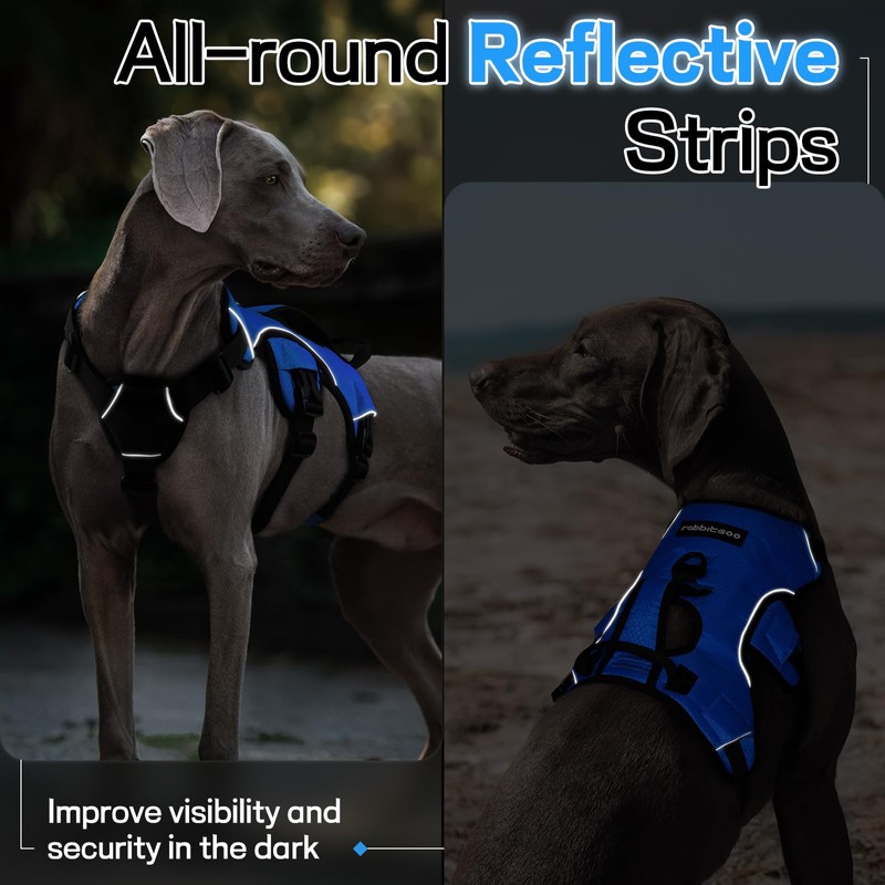 rabbitgoo Escape-Proof Dog Harness Medium with Large Handle, Adjustable No