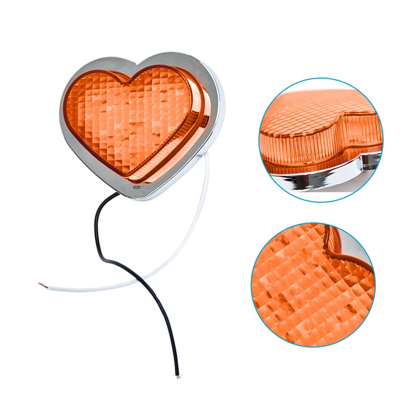 MAX COOL 2PCS Heart Shape 12V LED Side Marker Indicators