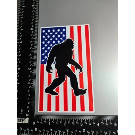Carbon GRFX Awesome American Flag Sasquatch Yeti Bigfoot Decal  Car Truck Window Bumper 4x6
