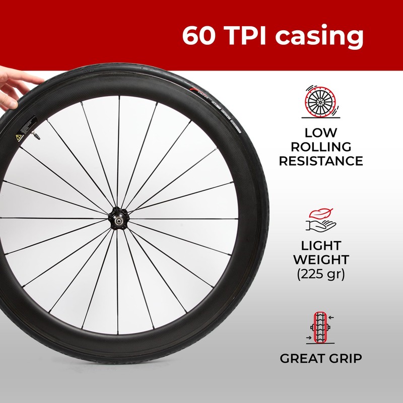 Fincci Road 700x25c Tire with 700c Bike Tube Presta -