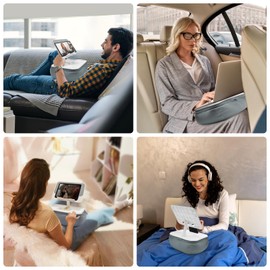 CGBE Kindle Pillow Stand, Kindle Holder for Reading in Bed, Adjustable Tablet Stand Pillow Soft Cushion Beanbag for Reading in Bed, Sofa, Couch - Grey