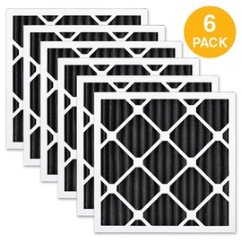 AIRx ODOR 16x16x1 MERV 8 Carbon Pleated Air Filter - Made in the USA - Box of 6