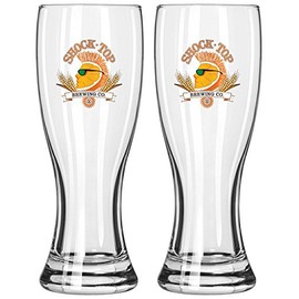Shock Top Brewing Company 16oz Pilsner Beer Glass Set of Two Glasses