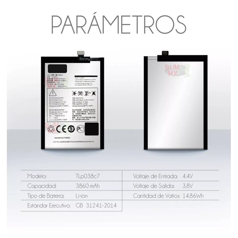 Slim Company Bateria Para Alcatel 5v 5060 3x 2019 5048a