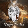 INFUSEU Dragon Necklace Clear Quartz Crystal Jewelry for Men Women