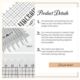 KODASW Macrames Board Grided Mat 8x11'' Braiding Jewelry Making Hand Kniting Work Project DIY Bracelet Knotting String Crochet