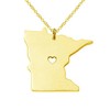 Meiligo 18K Gold Silver Country Map Charm Pendant Minnesota State