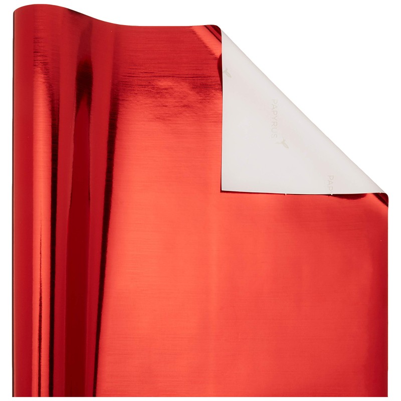Papyrus Christmas Wrapping Paper Rolls, Red and Silver (2 Rolls,