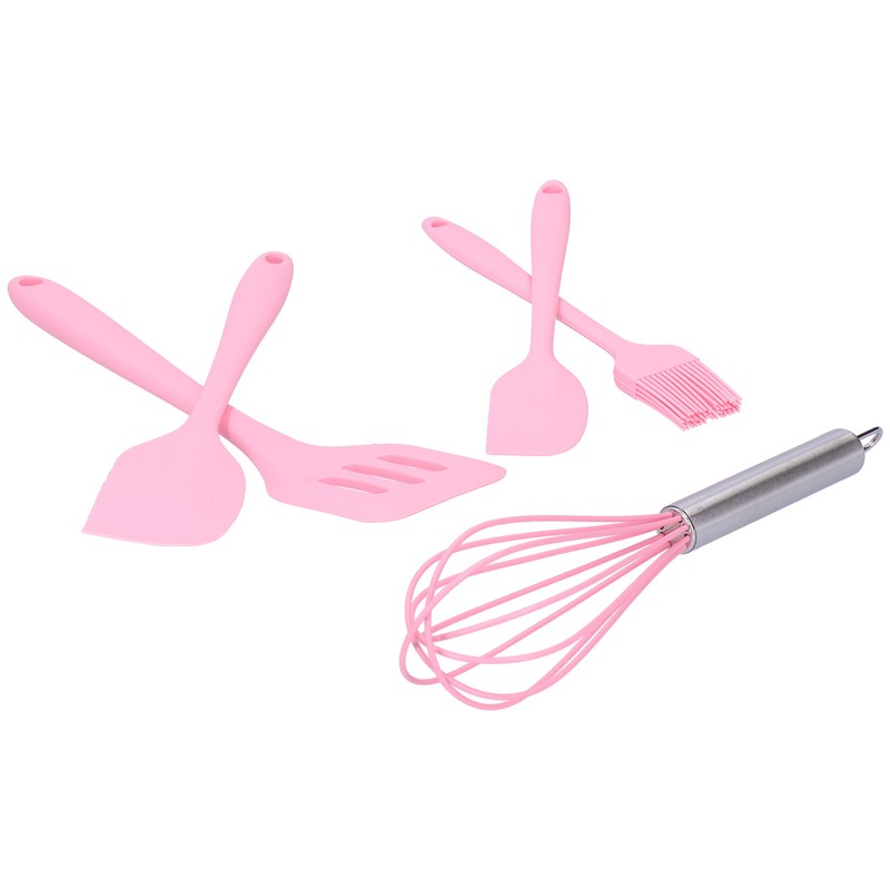 Cooking Spatula Set Silicone Baking Scraper Heat Resistant Egg Beater