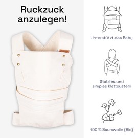 V baby carrier. Classic S/M Off-White / Beige