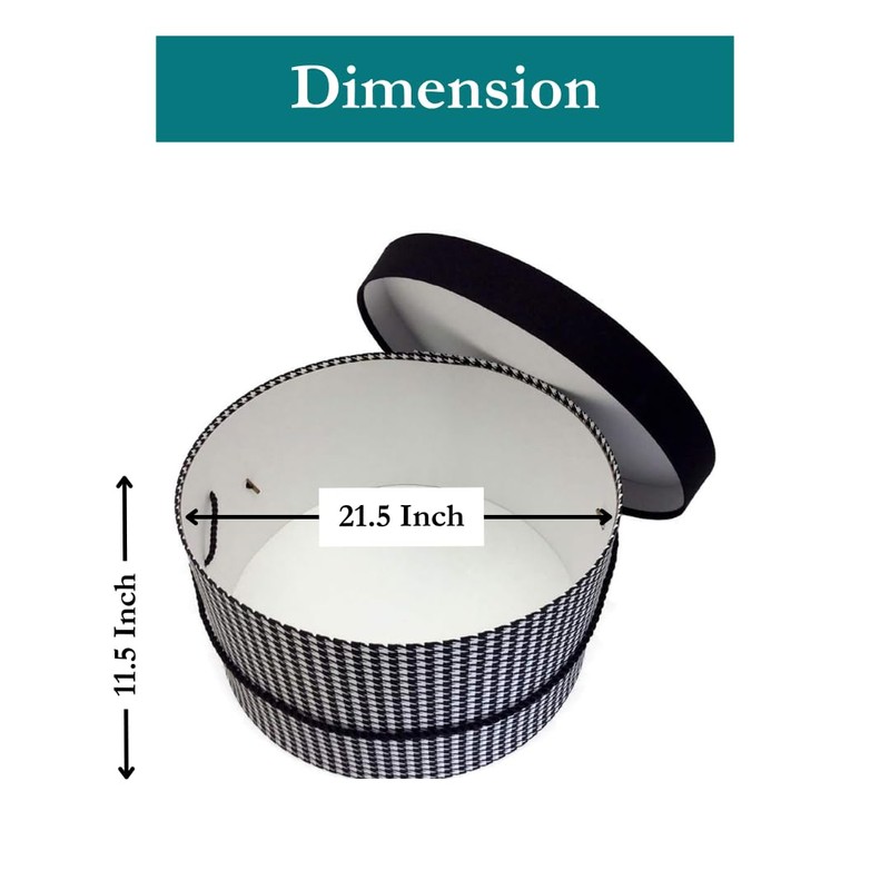 Sarah's Hat Boxes Classic Houndstooth Hat Box – 21.5" x