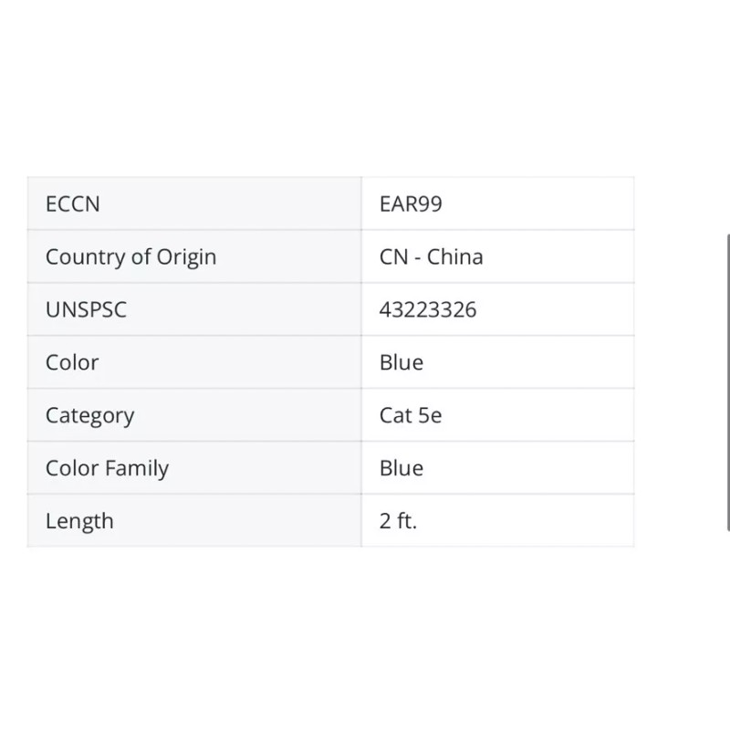 ATP Cat 5e Patch Cable, 2 ft., Blue MFR #: