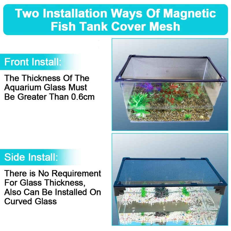 Jaxbo Magnetic Aquarium Cover Lid, DIY Fish Tank lid Anti-Jumping