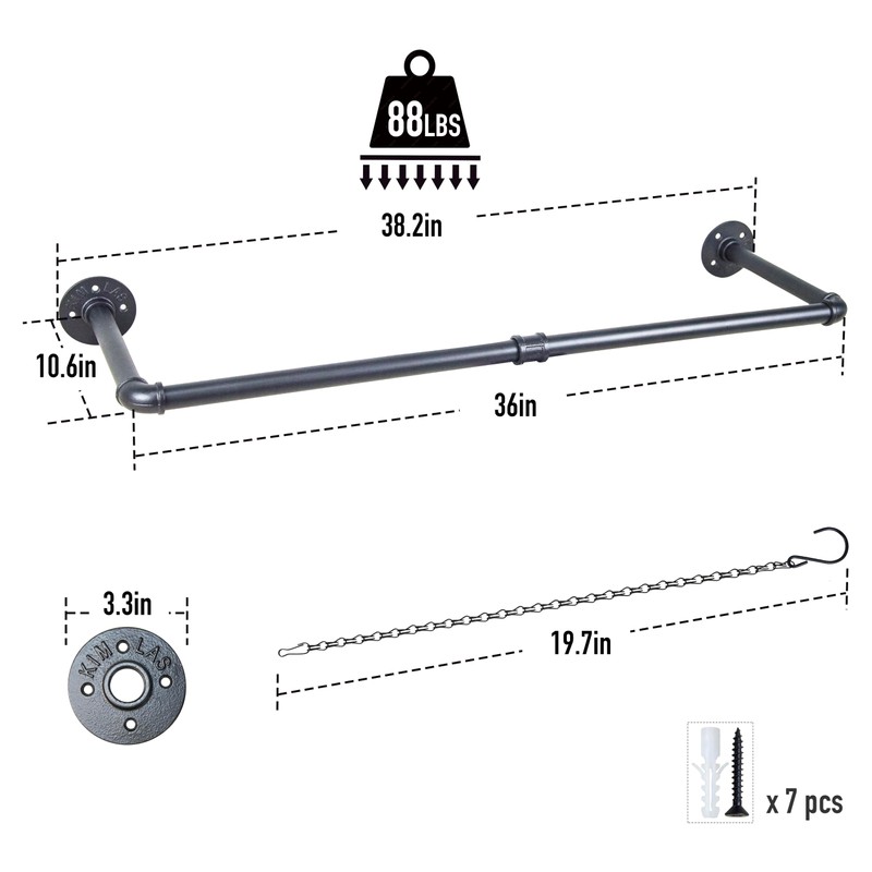 HemePaha Metal Plant Hanger Indoor with 3 Hanging Chains, 38.2
