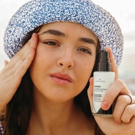 MARINE Super Fluid Anti-Falten-Creme für Damen und Herren, mit Sonnenschutz 30 LSF UVA/UVB und blaues Licht mit Meereskollagen I 3 Hyaluronsäuren niedrig, mittel und hoch I Retinol I Ceramide oder