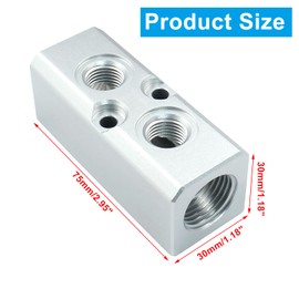 Litoexpe 2 Way Pneumatic Manifold Air Distribution Block, G1/2 Supply Port, G1/4-Inch Output Port, Pneumatic Air Compressor Manifold Fitting