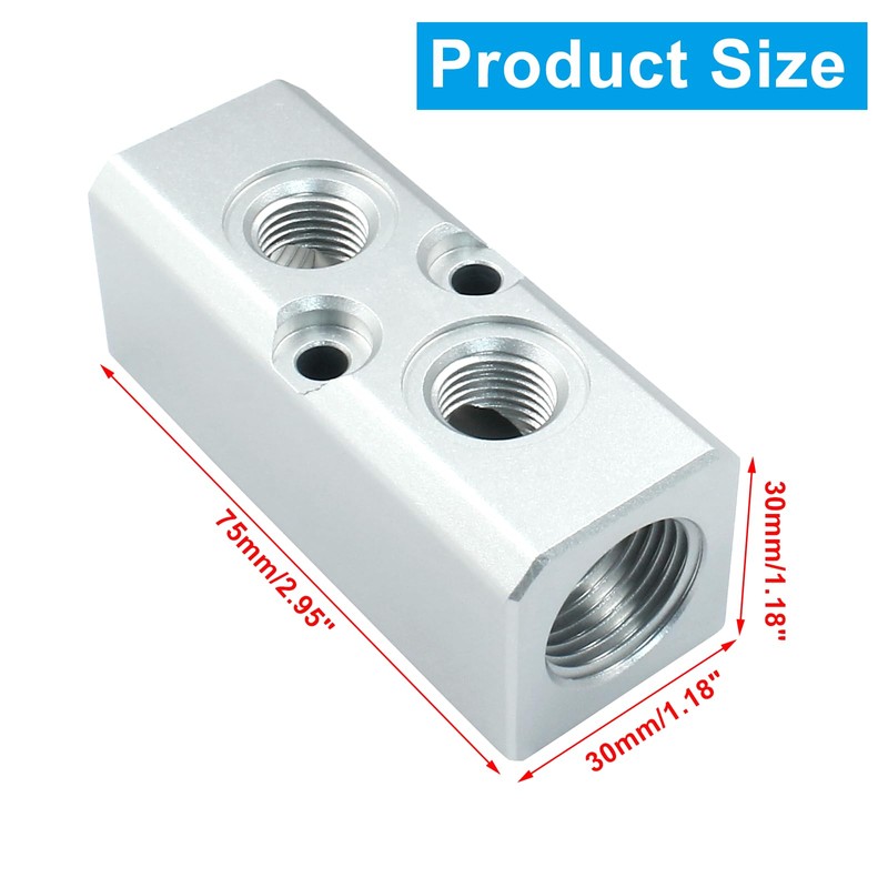 Litoexpe 2 Way Pneumatic Manifold Air Distribution Block, G1/2 Supply