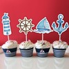 Kreatwow Nautical Cupcake Toppers - 24 Pieces in 4 Different