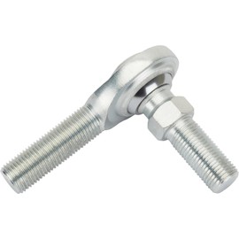 Speedway Motors 1/2 Inch LH Male Heim Joint Rod Ends with Stud, Roller Bearing, Steel, Gray