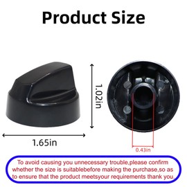 Upgraded 4 Pack Black Control Knobs with 12 Adapters Compatible for Most Oven, Stove, Range (Kenmore, Frigidaire, Amana, Whirlpool), RV, Toaster Oven & BBQ Grill - Focus on D-Hole Size