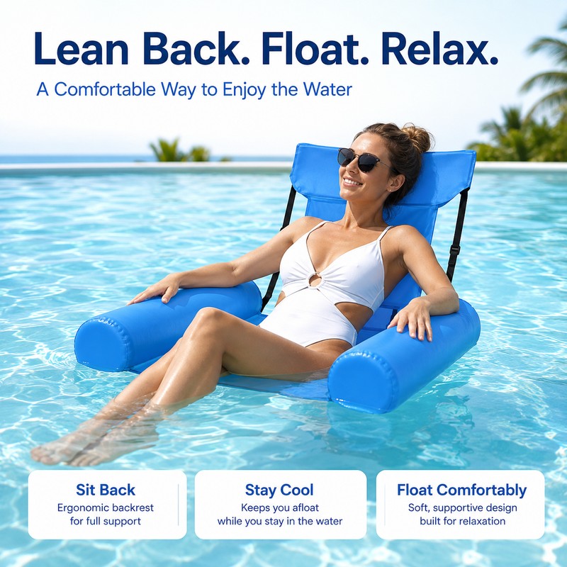 Inflatable Pool Lounger-1PC Foldable Inflatable Mattresses for Water Fun Swimming