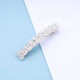 Cimenexe Bohemian Rhinestone Spring Clip Hair Clip Crystal Hair Barrette White Cz Hair Pins Clips Rhinestone Headwear Decorative Hair Accessories Bridal Jewelry for Women and Girls