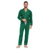 COLORFULLEAF Men's Long Pyjamas 100% Cotton Two-Piece Men's Pyjamas with