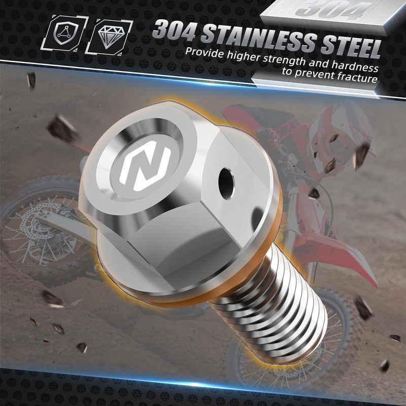 NICECNC M8X1.25 Sliver Magnetic Oil Drain Plug Bolt Compatible with