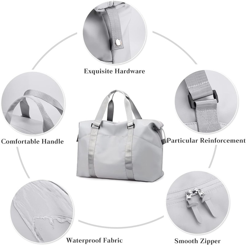 Sports Gym Bag for Women, Duffle Bag with Wet Pocket