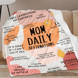 OHOIT New Mom Gifts Postpartum Essentials for Women - Mama Blanket After Birth Birthday First Time Mothers Day Gender Reveal Ideas for New Mom Mommy Mum Daily Affirmations 50'' x 60''