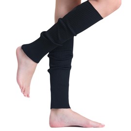 AWS/American Made Luxury Knitted Leg Warmers for Women Soft Cozy and Stylish 1 Pair (Black)