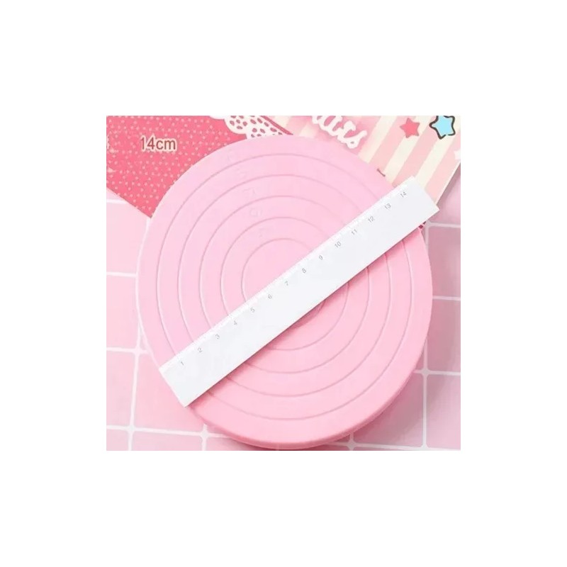 GU Base Giratoria Para Pastel, Cupcakes, Galletas, Rosa Anti